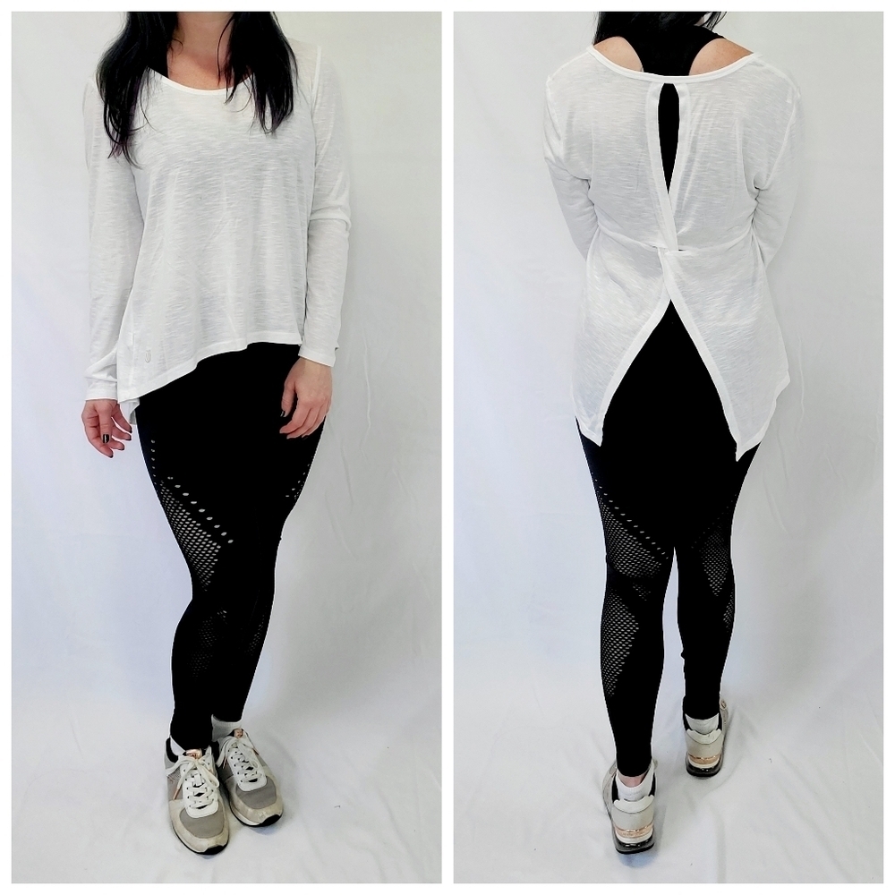 Athleisure Activewear Yoga Pant Leggings & Long Sleeve Top 2pc Outfit Set